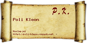 Poli Kleon névjegykártya